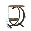 Syemin End Tables Industrial Side Table, 2-Tier End Table with Storage Shelf, Rustic Brown Accent Table for Living Room, Brown, 19.69"*19.69"*23.62" - 3 of 4