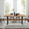 71" Venna Industrial Farmhouse X Leg Trestle Dining Table Rustic Oak - Saracina Home: Rubberwood Top, Metal Base, Seats 6 - 2 of 4