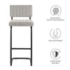 Modway Parity Boucle Bar Stools - Set of 2 – Modern Textured Upholstered Bar Height Stools with Metal Footrest - 2 of 4