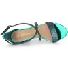Allegra K Women's Glitter Buckle Closure Crisscross Strap Block Heels Sandals - 4 of 4