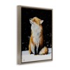 Stupell Industries Blissful Fox with Snowflakes Black Floater Framed Canvas Wall Art - 3 of 4