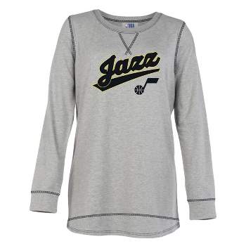 NBA Utah Jazz Women's Gray Long Sleeve Team Slugger Crew Neck T-Shirt
