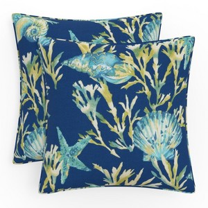 Daytrip Pacific Outdoor Throw Pillow Set - Blue - Pillow Perfect - 1 of 3