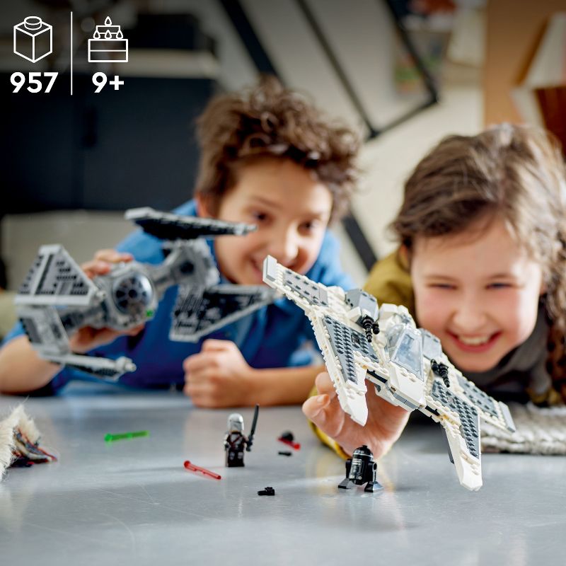 LEGO Star Wars Mandalorian Fang Fighter vs. TIE Interceptor Building Toy 75348, 3 of 10