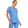 MediChic Women's V-Neck Scrub Set Straight Leg Six Pocket Cargo Scrub Pants with 4-Way Stretch Scrubs Sets - 4 of 4
