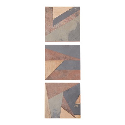 Saro Lifestyle Wall Art With Slate Triptych Design (Set of 3)