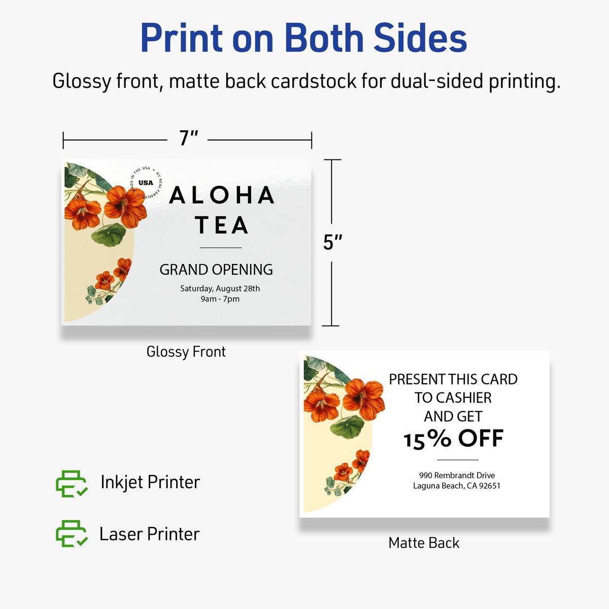 Avery Glossy White Invitation Cards, 5" x 7" Rectangle - thumbnail 6