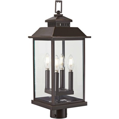 Minka Lavery Farmhouse Outdoor Post Light Fixture Oil Rubbed Bronze 22 1/2" Clear Glass for Post Exterior Barn Deck Porch Patio
