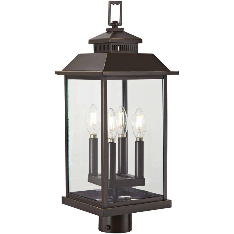 Minka Lavery Farmhouse Outdoor Post Light Fixture Oil Rubbed Bronze 22 1/2" Clear Glass for Post Exterior Barn Deck Porch Patio, 1 of 3