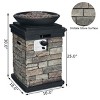 Costway Patio Propane Burning Fire Bowl Column W/ Cover 40,000 BTU & Lava Rocks - 3 of 4