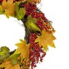 Northlight Maple Leaf and Berry Twig Artificial Fall Harvest Wreath, 22-Inch - image 3 of 4