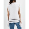 Sweater Vest for Women V Neck Sleeveless Knit Solid Casual Ribbed Preppy Pullover Tops - 4 of 4