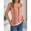 Coolmee Women's Sleeveless Sweater Top V Neck Button Hollow Knit - 2 of 4