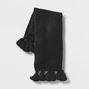 Chunky Knit Throw Blanket Black - Opalhouse