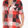 Women's Short Sleeve Plaid Button-Down Shirt Dress - White Mark - 4 of 4