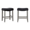 WestinTrends 24" Upholstered Saddle Seat Counter Stool (Set of 2) - 3 of 4