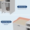 Modern Cat Litter Box Enclosure Furniture - Hidden Cabinet w/Storage, Dog-Proof Design & Double Doors, 33.9" Wooden End Table/Washroom - 4 of 4