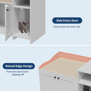 31.5 Inch Modern Litter Box Enclosure Cabinet, Wooden Concealed Litter Box with Vent Door - 1 of 4