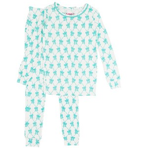 RuffleButts SoftSnooze Big Girls Ruffle Long Sleeve Pajama Set - 1 of 4