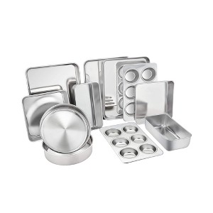 Itopfox Stainless Steel Bakeware Set, 11-Piece Toaster Oven Baking Pan Set with Lasagna, Cake, Loaf & Muffin Pans, Dishwasher Safe - 1 of 4