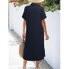 Zeagoo Women Dresses Summer Casual Short Sleeve Button Down Shirt Dresses Beach Cover Up with Pockets - 4 of 4