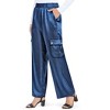 Collections Etc Satin Double Cargo Pants - 3 of 4