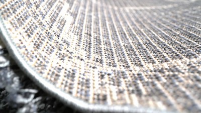 8' x 10' Grey and Ivory Trellis Shag Rug