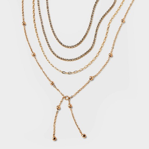 Ball Chain Multi-strand Necklace - A New Day™ Gold : Target