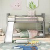 Streamdale Twin Over Twin Bunk Bed with Slide and Ladder, Gray - 2 of 4