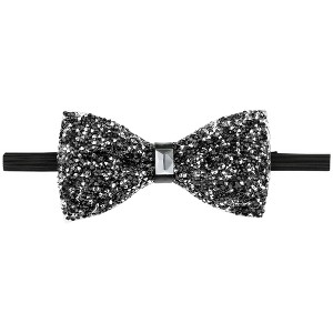 INSPIRE CHIC Women's Fine Diamonds Shiny Adjustable Bow Tie - 1 of 4
