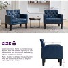 TYBOATLE Tufted Black Leather Accent Chair, Mid-Century Armchair for Office, Living Room, Bedroom - 2 of 4