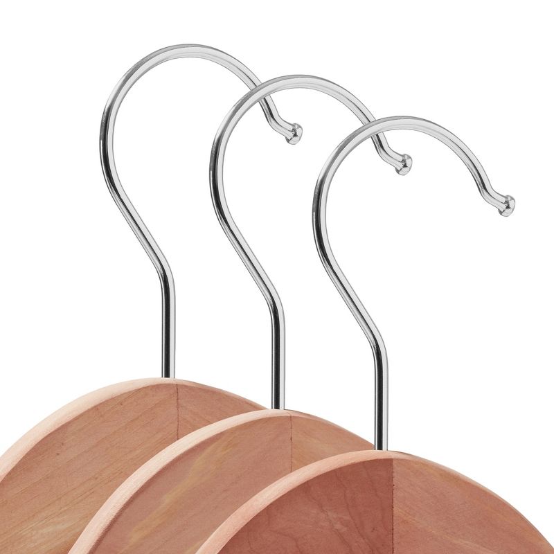 Casafield Red Cedar Wooden Suit Hangers with Smooth Finish, Non-Slip Pant Bar, and Chrome Swivel Hook, 2 of 8