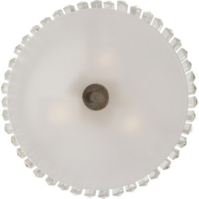 Vintage Gold Mirage Crystal Semi-Flush Mount Light