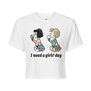 Women's - Peanuts - I Need A Girls Day Cropped Graphic T-Shirt - 1 of 4