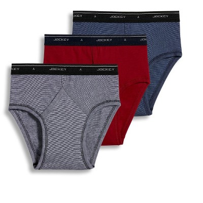 Jockey Mens Classic Low-Rise Brief 3 Pack Underwear Briefs 100% cotton