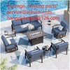 ALAULM Aluminum Patio Furniture Set Modern Metal Outdoor Conversation Sets w/45in Propane Fire Pit Table, Swivel Rocking Chairs w/5.1 Inch Cushion - 4 of 4