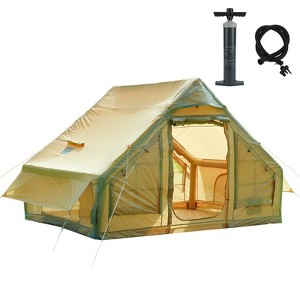 MUKE Inflatable Camping & Glamping Tent for Adults, Quick Setup, Waterproof, Windproof, Air Pump & Chimney Ready - 1 of 4
