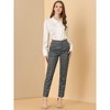 INSPIRE CHIC Women's Vintage Tartan Plaid Elastic Waist Straight Long Trousers - 3 of 4