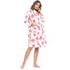 Casual Nights Women's Floral Snap Front Flannel Duster Long Sleeve Lounger Dress - 3 of 4