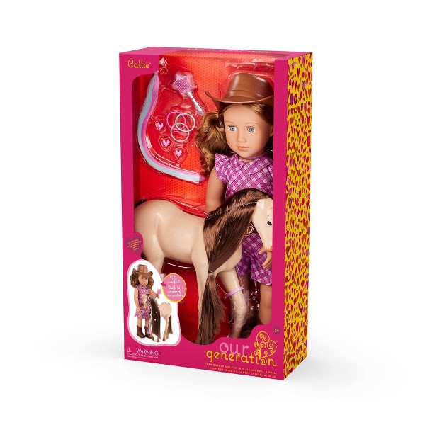 Nuestra Generación Callie con Potro de Juego para Cabello Muñeca de 18" y Set de Accesorios de Caballo: Plástico y Poliéster, Cabello Rubio Ondulado, Ojos Azules 8