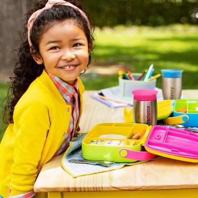 Multicolor Stainless Steel Bento Box with Utensils