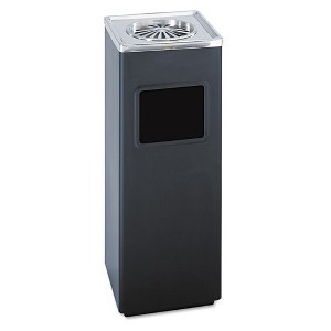 Safco Square Ash 'N' Trash Sandless Urn, Stainless Steel, Black - 3 gal - 1 of 2