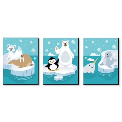 Big Dot of Happiness Arctic Polar Animals - Nursery Wall Art and Kids Room Decorations - 7.5 x 10 inches - Set of 3 Prints