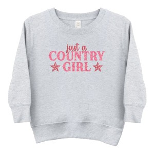 Just A Country Girl Stars Glitter/Puff Print - Toddler Graphic Sweatshirt - 1 of 3