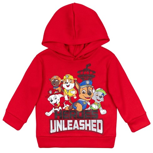 Paw Patrol Chase Marshall Rubble Rocky Zuma Toddler Boys Fleece Pullover Hoodie Red 3t Target