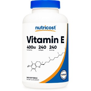Nutricost Vitamin E 400 IU, 240 Softgel Capsules - Gluten Free, Non-GMO - 1 of 4