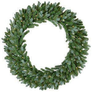 Northlight Pre-Lit Artificial Blue Spruce Christmas Wreath - 48" - Clear - 1 of 4