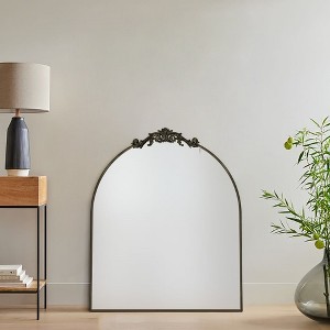 TEHOME Luna Arched Stainless Steel Framed Orante Mirror Wall Mounted Bathroom Vanity Mirror - 1 of 4