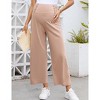 Maternity Pants Women's Smocked High Waisted Comfy Wide Leg Long Pants Pregnancy Casual Loose Yoga Lounge Sweatpants - 2 of 4
