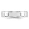 Black Bow Jewelry 5mm 14K White or Yellow Gold Flat Ridged Edge Standard Fit Band - 2 of 4